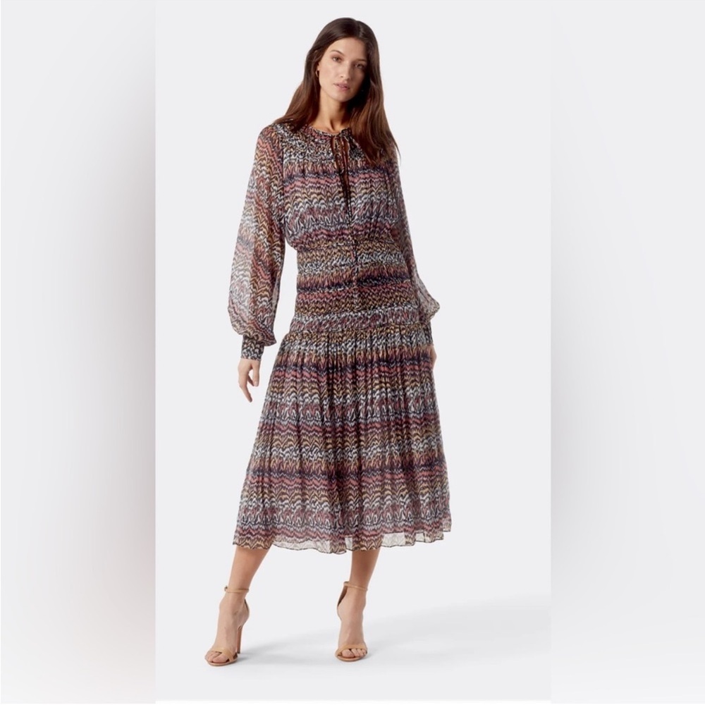 Joie Athal Silk Midi Dress - Printed Pattern